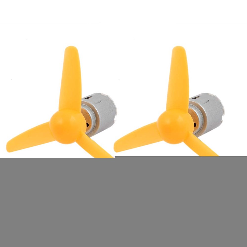 Aexit 2 Pcs Electrical equipment DC 3.0V 0.13A 11500RPM High Torque Motor 80mm 3-Vanes Pointed Prop Yellow