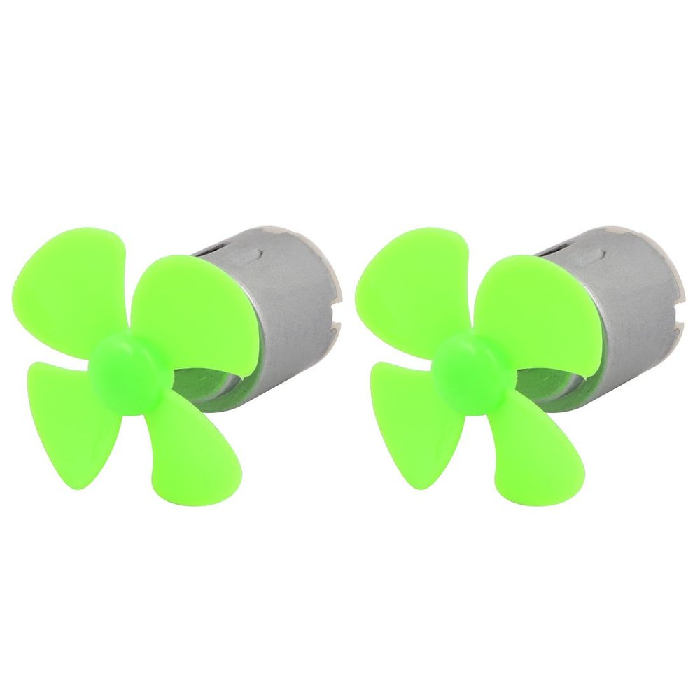 Aexit 2pcs DC Electrical equipment 3V 0.13A 17200RPM Strong Force Motor 4 Vanes 40mm Green Propeller for RC Aircraft