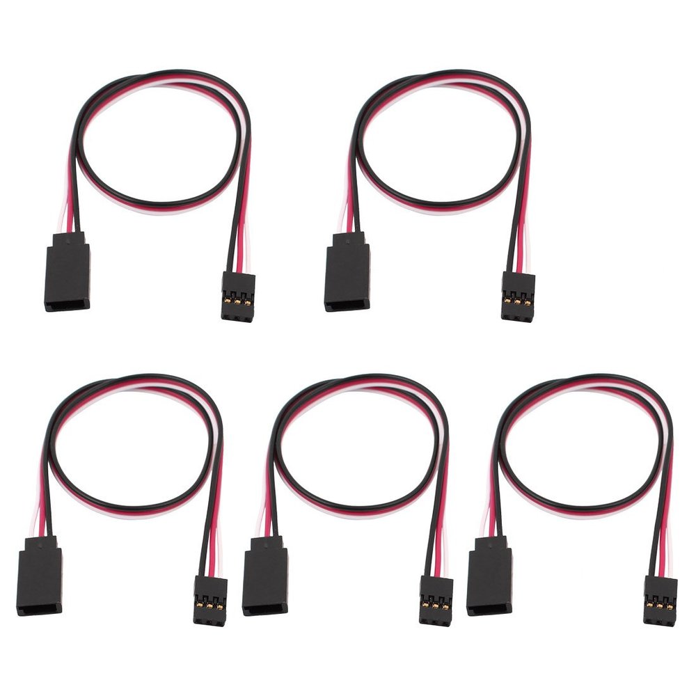 Aexit 5Pcs 305mm Electrical equipment 30 Cores M/F JR RC Quadcopter Servo Extension Lead Wire Cable