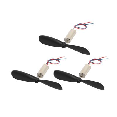 Aexit 3Pcs DC3V Electrical equipment 30000RPM 6mm x 14mm Motor w Helicopter CCW Propeller for RC Quadcopter