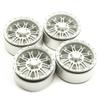 4Pcs RC Crawler Car Beadlock 2.2" Aluminum Wheel Rims for 1/10 Wraith CC01 D90, Matte Silver view 1