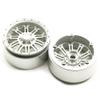 4Pcs RC Crawler Car Beadlock 2.2" Aluminum Wheel Rims for 1/10 Wraith CC01 D90, Matte Silver view 2