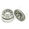 4Pcs RC Crawler Car Beadlock 2.2" Aluminum Wheel Rims for 1/10 Wraith CC01 D90, Matte Silver view 3
