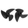 Aexit 2Pcs 28mmx12mm Electrical equipment Plastic 3-Vane Rotating RC Boat Positive-Propeller 2.8mm Hole Black view 1
