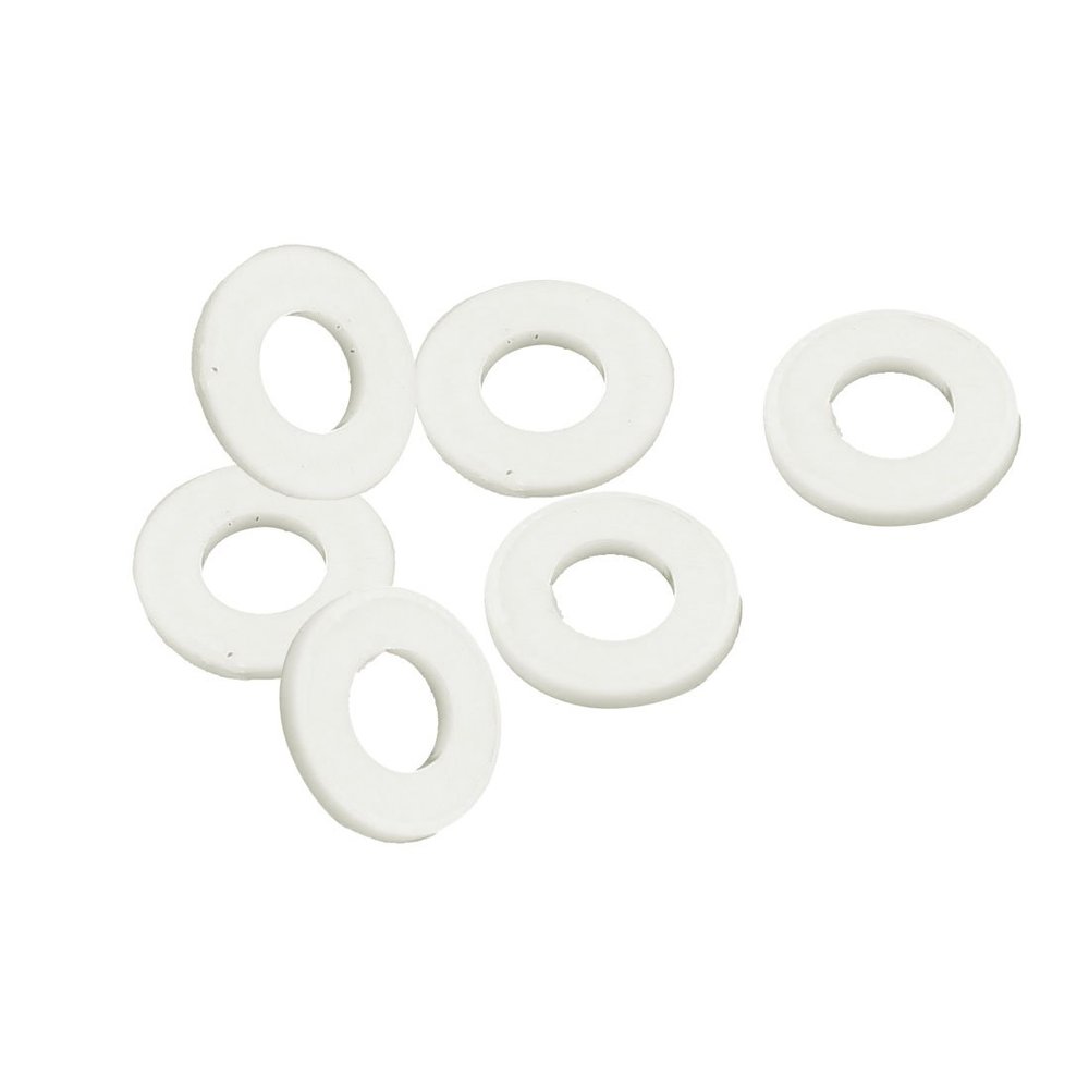 Aexit 6 Pcs Electrical equipment 10mmx4.8mmx1mm Round White Platic Washer Spacer ket for DIY RC Airplane