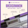Get The Games Out Backgammon Set, Classic Board Game Case, 2 Players, Includes Strategy & Tip Guide, Perfect for Parties and Family Game Nights -Small, Purple view 2