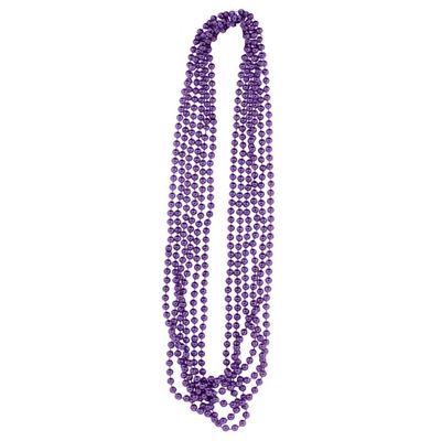 PMU 6 Pcs Purple Metallic Beads Necklaces for Mardi Gras, Christmas, New Year's Day, Carnival Party Favors