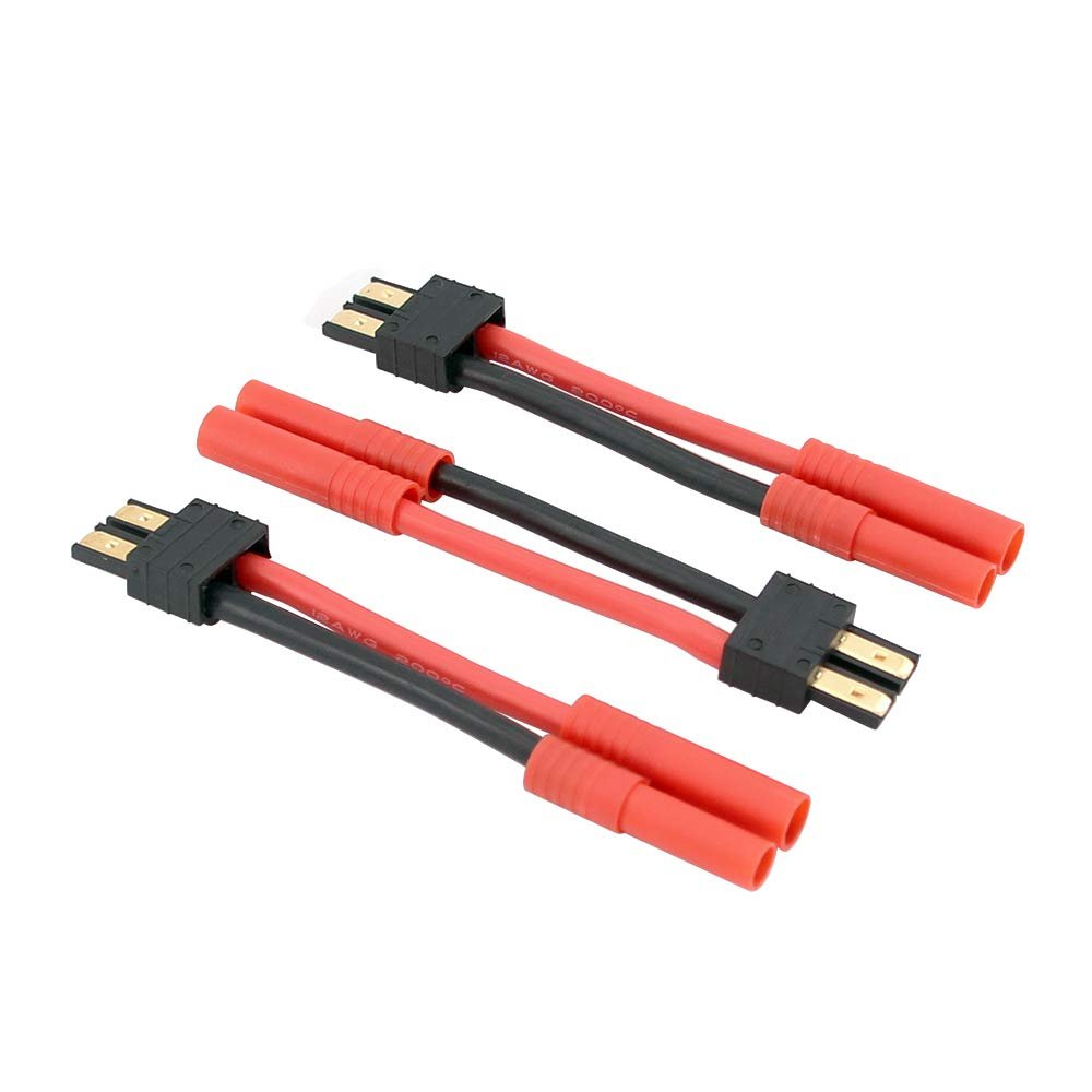 3pcs Compatible with TRX Male to HXT 4MM Bullet Adapter Cable - ~2" 12awg Wire for Turnigy(BDHI-56)