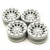 4 Pcs Alloy 1/10 1.9" Beadlock Crawler Wheels for SCX10 CC01 Lock Ring (Matte Silver) view 1