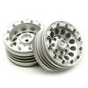 4 Pcs Alloy 1/10 1.9" Beadlock Crawler Wheels for SCX10 CC01 Lock Ring (Matte Silver) view 4