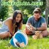 ropoda 3.5" Giant Wooden Yard Dice Set for Outdoor Fun, Barbeque, Party Events, Backyard Games, Lawn Games Includes 6 Dice, Collapsible Bucket, Score Cards & Dry Erase Marker view 2