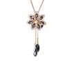 Myhouse Creative Flower Shape Styling Crystal Long Adjustable Alloy Necklace Sweater Chain view 3