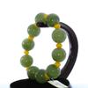 0.7" Bangle Bracelet China Certified Nature Hetian Nephrite Jade Round Bead Bangle Braclet 6689 view 4