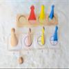 Fraction game | Montessori Fraction skittles with wooden dice, pictures and symbol cards view 2
