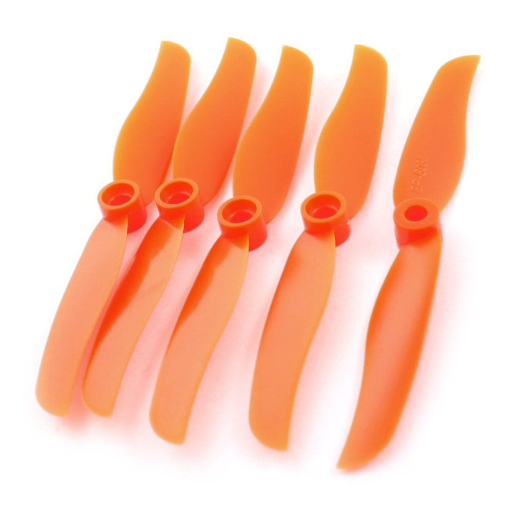 Aexit 5Pcs EP-6035 Electrical equipment 6" Rotating Dia 3.5" Pitch Adapter Ring Orange Plastic 2-Vanes CW Rotating Prop Propeller for 6mm Dia Shaft XXD RC Helicopter
