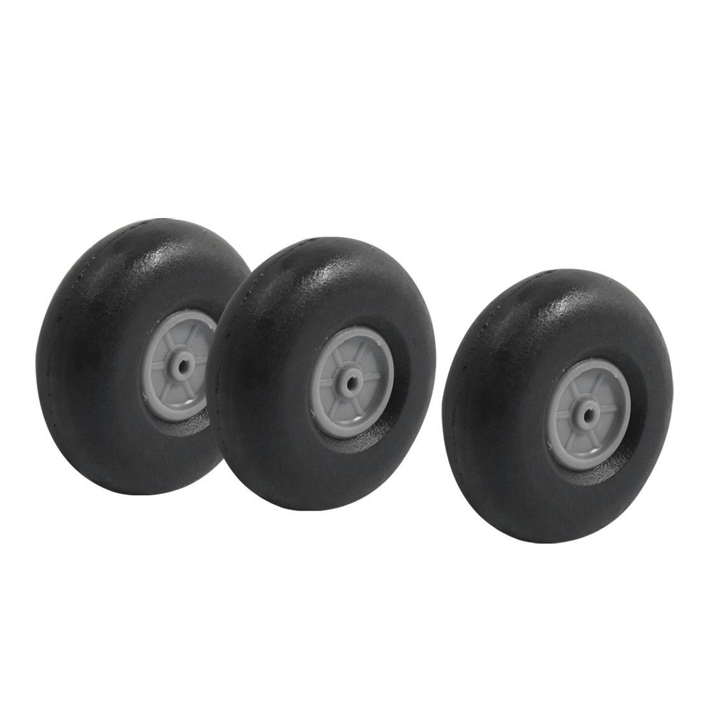 Aexit 3pcs RC Electrical equipment Airplane Parts Plastic Hub Rubber Spoke Wheel Tire 40mmx15mm