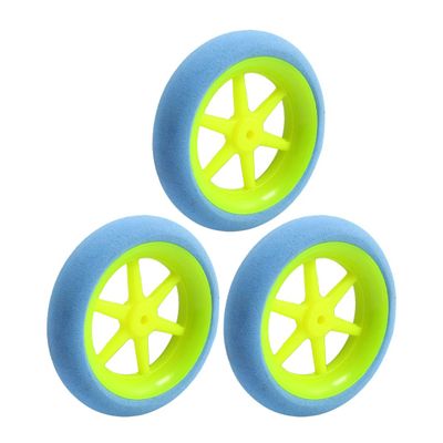 Aexit 3pcs RC Electrical equipment Airplane Plastic Hub Super Light Blue Sponge Wheel 50mm/2"