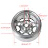 4 Pcs 1.9 Inch Beadlock Aluminum Crawler Wheels Rims Fit for 1/10 Axial SCX10 D90 Racing Car, Silver + Black view 2