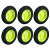 Aexit 6pcs RC Electrical equipment Airplane Plastic Hub Super Light Sponge Wheel 30mmx7mm Black Lime view 1