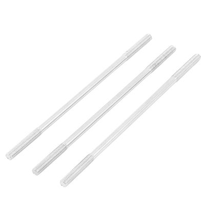 Aexit 3PCS RC Electrical equipment Airplane Parts 3mm Dia Thread Tight Adjustable Push Rod 80mm