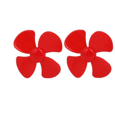 Aexit Brushless Motor Electrical equipment 4 Vanes RC Boat Airplane Propeller 2.4-inch Dia Red 2PCS