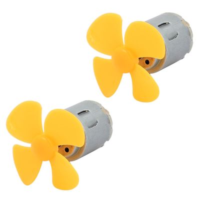 Aexit 2pcs DC6V Electrical equipment 0.13A 12500rpm 40mm Dia 4 Vanes Motor Propeller Yellow for RC Aircraft