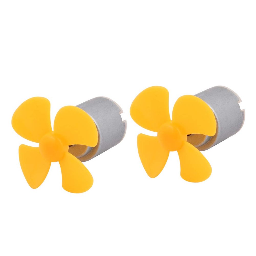 Aexit 2Pcs DC1.5V Electrical equipment 3800RPM High Torque Motor 4 Vanes 40mm Dia Aircraft Propeller Yellow