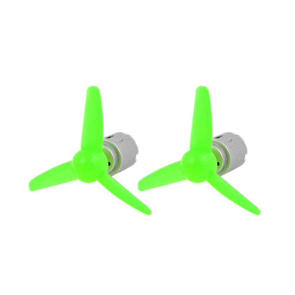 Aexit 2 Pcs Electrical equipment DC 6.0V 0.13A 17000RPM Motor 80mm 3-Vanes Pointed Propeller Green