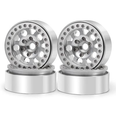 4Pcs RC 1.9" Beadlock Alum Wheel Rims for 1/10 Scale SCX10 CC01 D90 90034 Crawler Truck Car