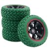 LAFEINA 1:10 Rally Car 75mm Rubber Tires and Wheel Rims for 1/10 Scale HSP 94123 HPI Kyosho Tamiya RC On Road Car(Green) view 1