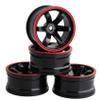 LAFEINA 1:10 Rally Car 75mm Rubber Tires and Wheel Rims for 1/10 Scale HSP 94123 HPI Kyosho Tamiya RC On Road Car(Green) view 3