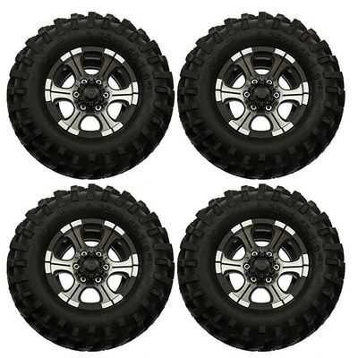 4Pcs 1.9" 108mm RC Rubber Tires with Beadlock Wheels Rims for 1/10 RC Crawlers Cars SCX10