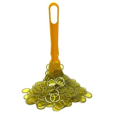MR CHIPS Made in USA Upgraded Bingo Magnetic Wand & 100 Pieces Inch Yellow Plastic Chips with Metal Rings - Support American Jobs
