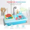 CUTE STONE Color Changing Kitchen Sink Toys, Children Electric Dishwasher Playing Toy with Running Water, Upgraded Faucet, Automatic Water Cycle System Play House Pretend Role Play Toys for Boys Girls view 2