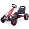 Costzon Go Kart for Kids, 4 Wheel Off-Road Pedal Go Cart w/Adjustable Seat, Steering Wheel, 2 Safety Brakes, EVA Rubber Tires, Ride-On Toys for Boys & Girls, Outdoor Racer Ride On Pedal Car (Red) view 1
