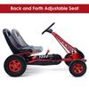 Costzon Go Kart for Kids, 4 Wheel Off-Road Pedal Go Cart w/Adjustable Seat, Steering Wheel, 2 Safety Brakes, EVA Rubber Tires, Ride-On Toys for Boys & Girls, Outdoor Racer Ride On Pedal Car (Red) view 3