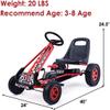 Costzon Go Kart for Kids, 4 Wheel Off-Road Pedal Go Cart w/Adjustable Seat, Steering Wheel, 2 Safety Brakes, EVA Rubber Tires, Ride-On Toys for Boys & Girls, Outdoor Racer Ride On Pedal Car (Red) view 4