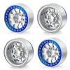 4Pcs Alloy Metal 1.9" Beadlock Wheels Rims for 1/10 RC SCX10 CC01 D90 90034 Crawler Car, Silver+Blue view 2