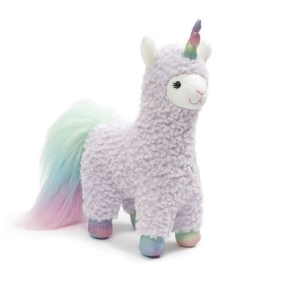 GUND Cotton Candy Llamacorn Plush Toy, Unicorn Stuffed Animal for Ages 1 and Up, Blue/Rainbow, 11