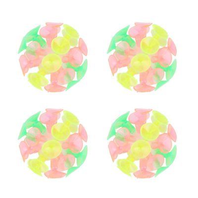 STOBOK Fun Suction Cup Ball: 4Pcs Suction Cup Play Sticky Balls Colorful Toys Novelty Toys for Kids Boys Girls Birthday Party Favors, Indoor Outdoor Tossing s