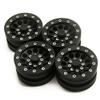 4Pcs 1.9" Wheels Aluminum Beadlock Wheel Rims for RC Crawler Axial SCX10 CC01 F350 D90 90034, Black view 2