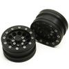 4Pcs 1.9" Wheels Aluminum Beadlock Wheel Rims for RC Crawler Axial SCX10 CC01 F350 D90 90034, Black view 3