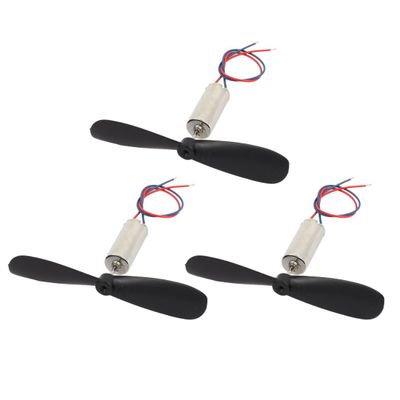Aexit 3Pcs DC Electrical equipment 3.7V 45000RPM 614 Coreless Motor w CW Propeller for RC Helicopter
