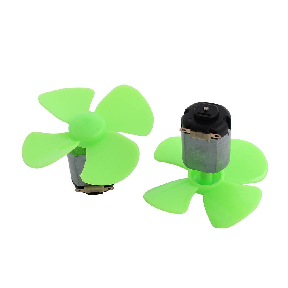 Aexit 2Pcs DC Electrical equipment 3V 17000RPM Large Torque Motor 4 Vanes 60mm Dia Propeller Green for RC