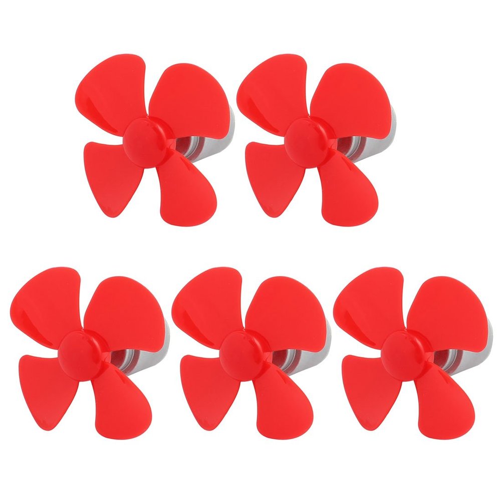 Aexit 5Pcs DC3V Electrical equipment 6600RPM 0.13A High Torque Motor 4 Vanes 56mm Dia DIY RC Propeller Red