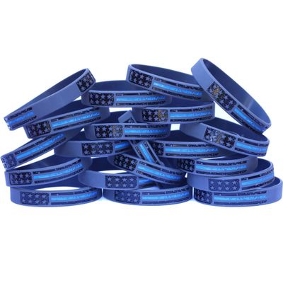 20 Youth Vintage Flag Thin BLUE Line Wristbands