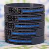 20 Youth Vintage Flag Thin BLUE Line Wristbands view 2