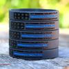 20 Youth Vintage Flag Thin BLUE Line Wristbands view 4