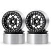 4Pcs Aluminum 2.2" Beadlock Wheels Rims for 1/10 RC AXIAL Wraith TRX-4 35mm Thickness, Black view 1