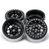 4Pcs Aluminum 2.2" Beadlock Wheels Rims for 1/10 RC AXIAL Wraith TRX-4 35mm Thickness, Black view 3